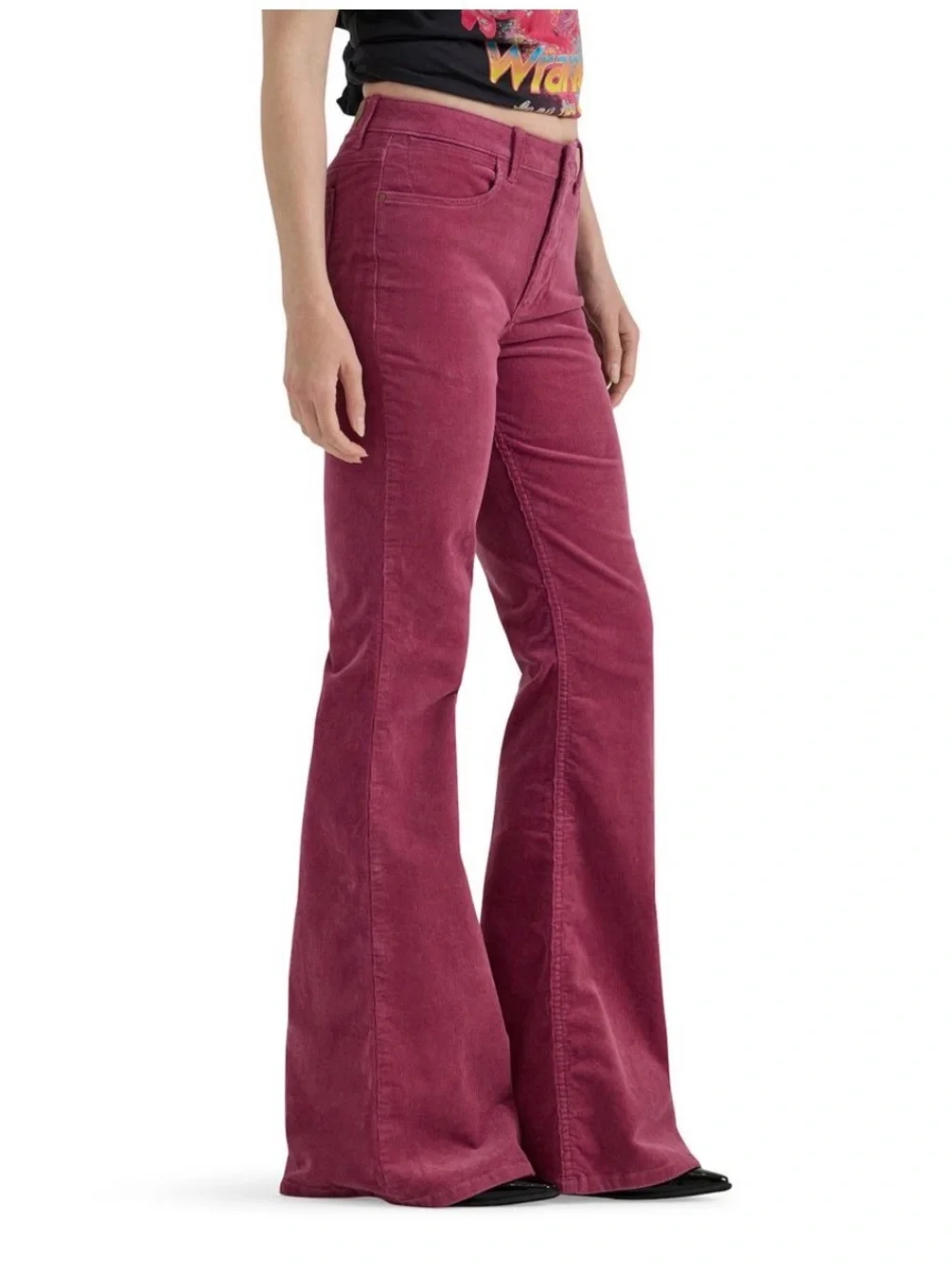 Wrangler Women High Rise Bold Boot Cut Corduroy Pants Fierce Flare Fall Western